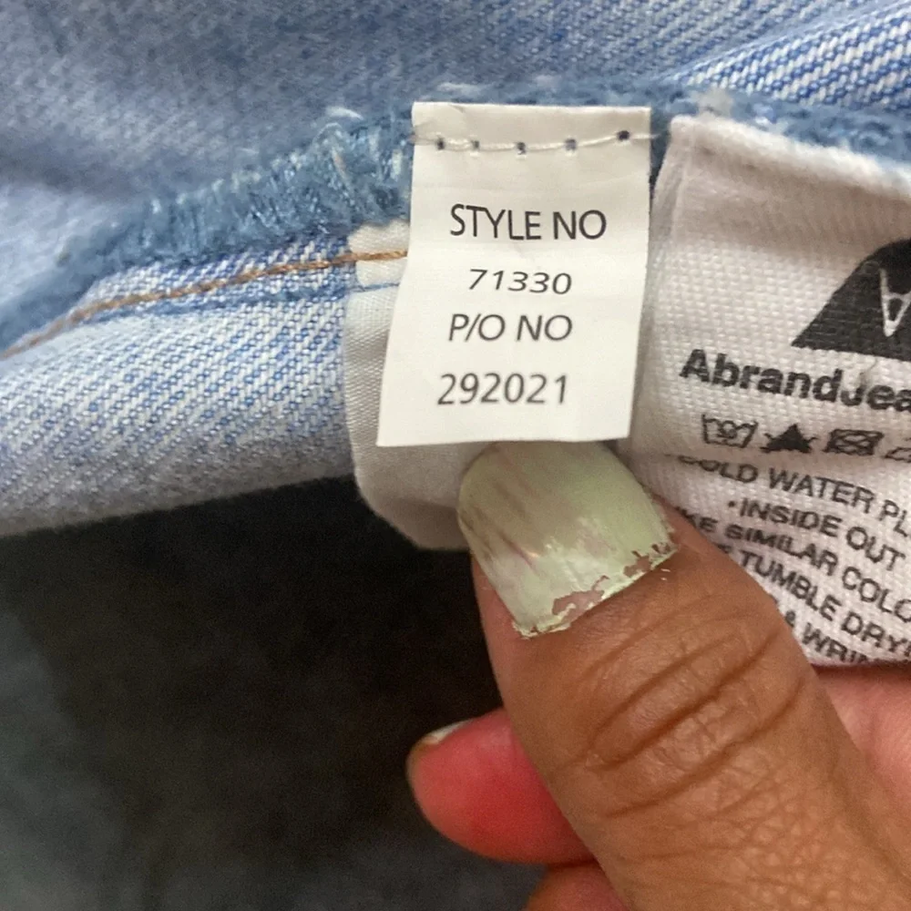 ABRAND A High Relaxed Shorts Distressed Vintage Blue size 24